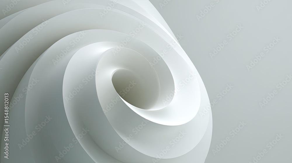 Poster abstract spiral form with smooth curves and soft lighting effects