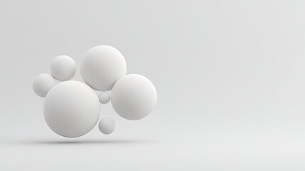 White Spheres on Light Background for Minimalist Design Concepts
