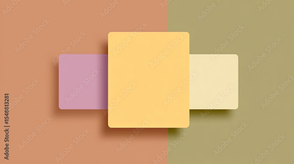 Poster abstract geometric shapes in soft color palette on minimalist background