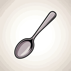 Simple Illustration of a Silver Spoon