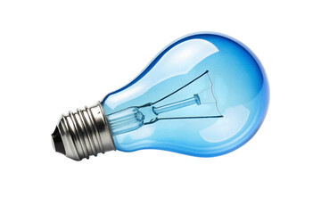 Blue light bulb isolated on transparent background