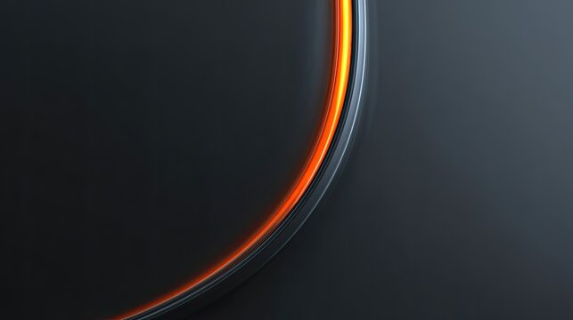 Abstract Line Art with Bright Orange Accent on Dark Background