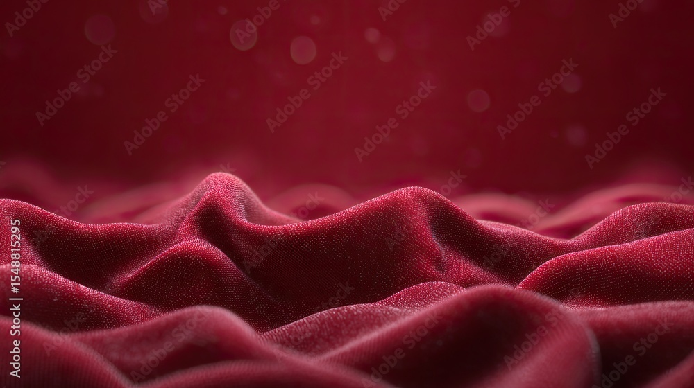 Aufkleber textured red fabric surface with soft waves and gentle shadows
