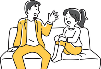 楽しく会話するカップル