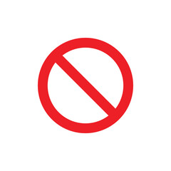 Prohibition Sign Icon – Universal No Symbol with Red Circle, Safety Warning Vector