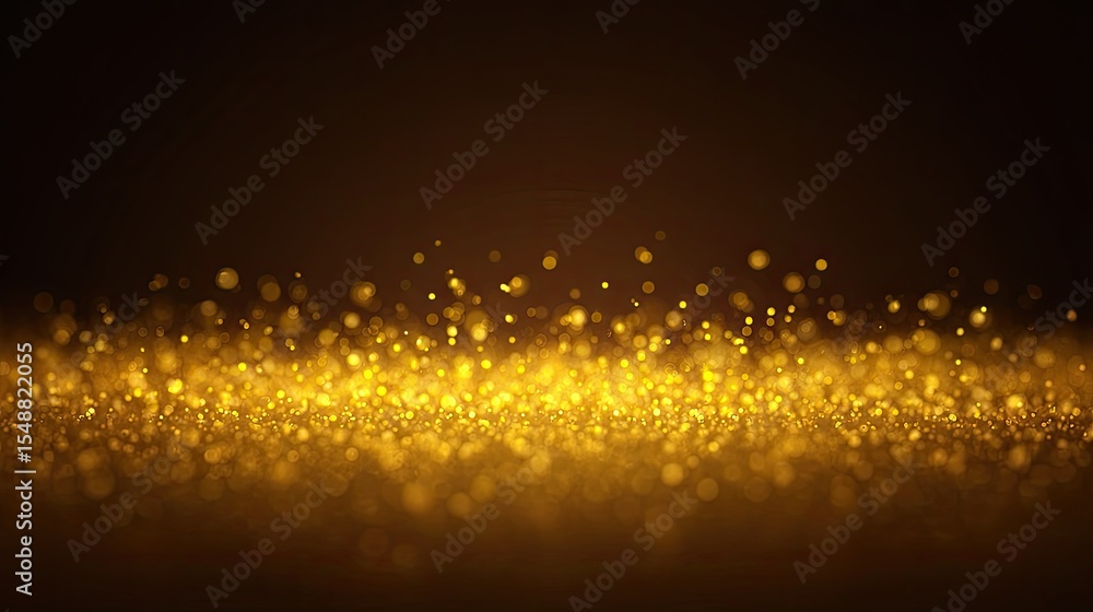 Poster golden sparkles and dust creating a magical atmospheric effect