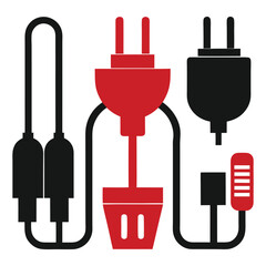 Diagram of Multiple European Power Plugs and Cables
