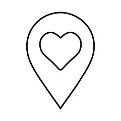 Love Pointer Line Icon. Editable Stroke. Pin, Navigation, Direction, Marker Icons Vector Illustration