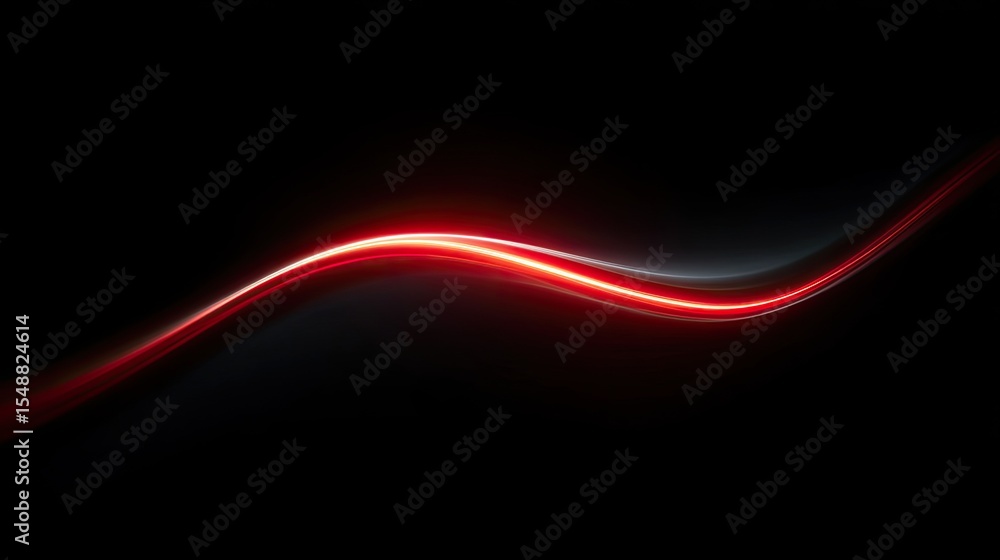 Poster elegant red light wave on dark background for abstract design use