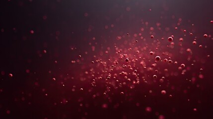 Red Abstract Background with Floating Bubbles and Particles Effect