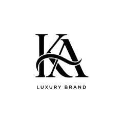Elegant KA luxury monogram logo design, perfect for fashion, jewelry, or premium branding identity