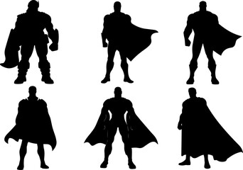 super hero silhouette set vector illustration