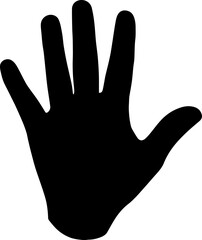 Palm, hand print icon silhouette. vector illustration
