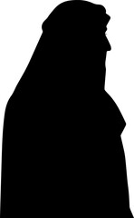 Muslim Arab man silhouette. Vector illustration