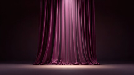 Elegant Purple Drapes Casting Dramatic Light in Studio Setting