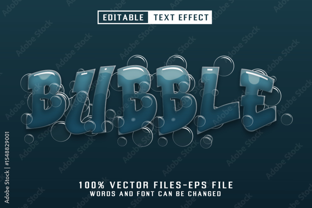 Poster bubble 3d text - editable text effect