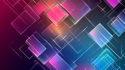 Obraz premium Abstract geometric shapes, vibrant colors, digital design