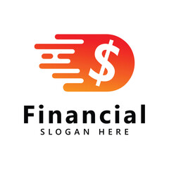 Money logo design concept vector financial or bank simple logotype