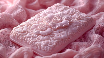 Intricate Pink Lace Textured Business Card with Floral Design