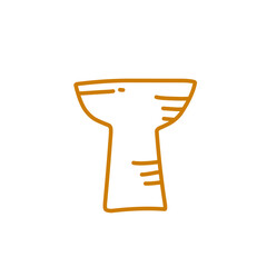 clay vase line art icon