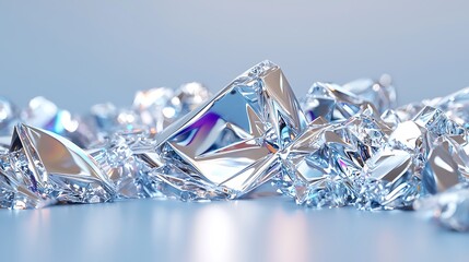 Iridescent Blue Crystal Abstract Background