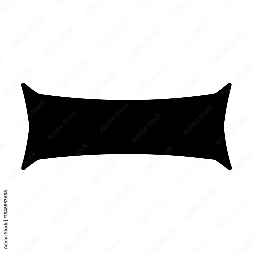 Poster black rectangular banner with pointy ends on a white background image