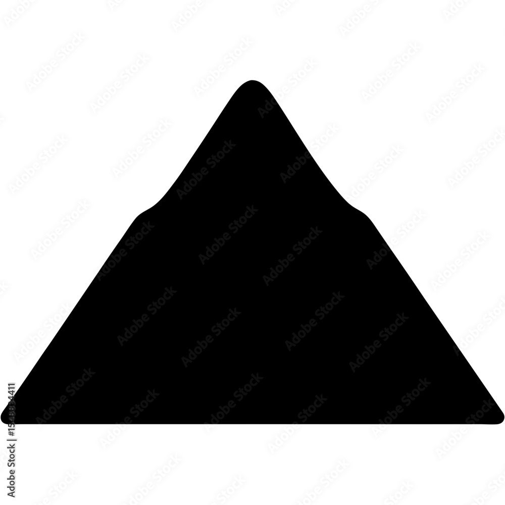 Poster geometric black triangle shape with rounded corners isolated on white background