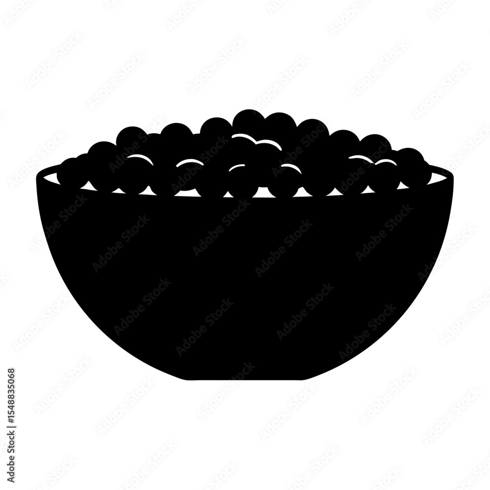 Poster a bowl of small round objects filling the container to the brim