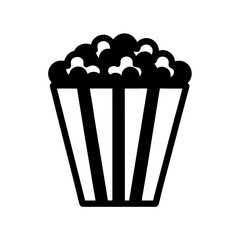 Delicious Popcorn Icon Represents Snack and Movie Night Treat in Simple Style