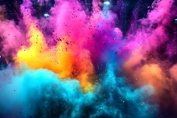 Fototapeta premium Colorful Holi powder background.