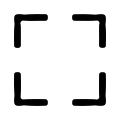 A minimalist black frame made up of corner pieces on white background