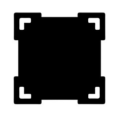 Black Square with Lshaped Cutouts on Corners Depicting Framing Symbol