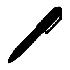 Silhouette of a Black Marker Pen with Cap Still Attached to Body