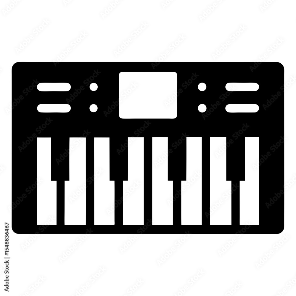 Aufkleber minimalist vector illustration of a synthesizer keyboard for music creation and performance