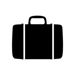 Classic black briefcase icon representing business travel and professional equipment