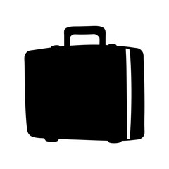 Stylized Black and White Silhouette Illustration of a Travel Suitcase or Briefcase
