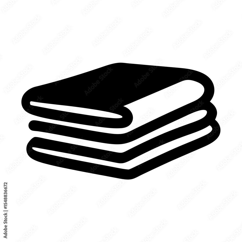 Poster A stack of neatly folded towels or cloths in minimalist design
