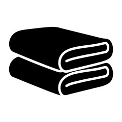Two folded blankets or towels, stacked neatly, black and white drawing