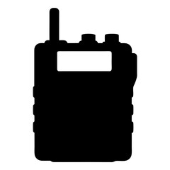 Fototapeta premium Black silhouette of a portable radio, a two way communication device
