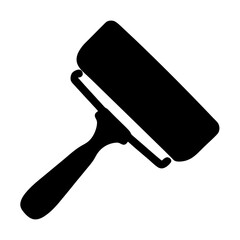 Black and white image showcasing a simple hand held squeegee tool