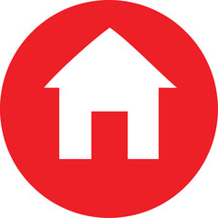 Home Icon in a Red Circle: Simple and Bold Design for Real Estate and Housing Services