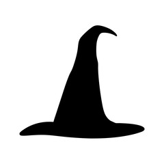 Black Silhouette of a classic Witch Hat for Halloween or any magical occasion