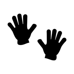 Two hands isolated on white in a graphic black and white style