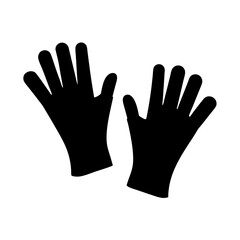 A pair of black gloves isolated on white background for hands