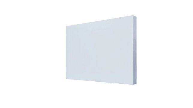 Square white trivision billboard mockup 3D isolated on white background
