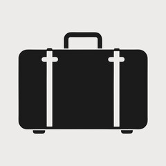 black suitcase isolated on white