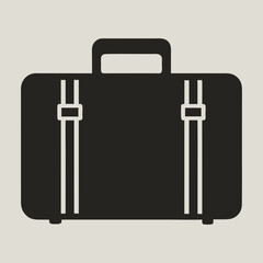 black suitcase isolated on white