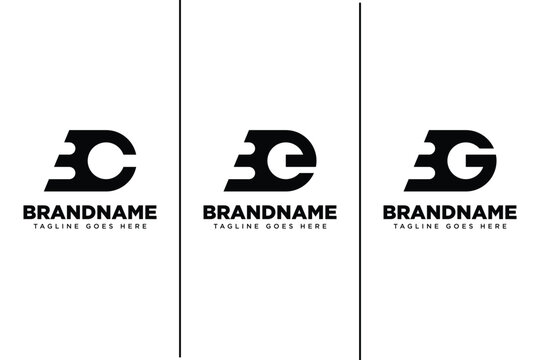 Letters BC BE BG or 3C 3E 3G Monogram Logo Set, for C3 E3 G3 or CB EB GB initials
