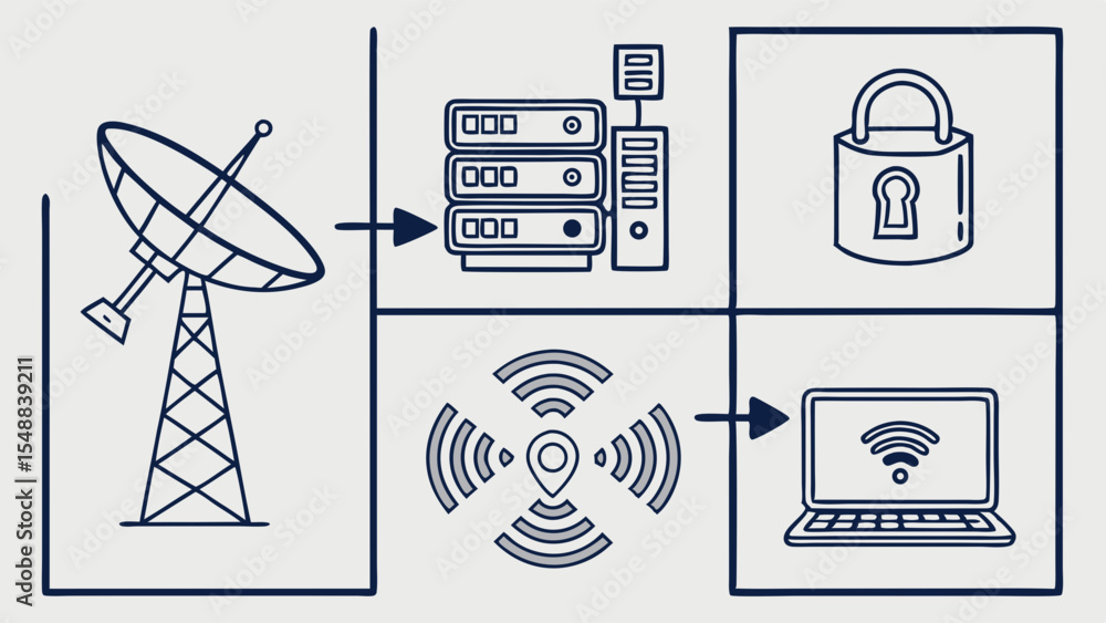 Poster secure satellite data transmission network security and wireless communication