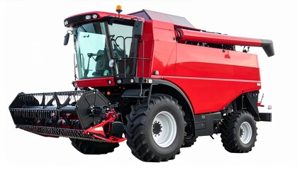Fototapeta premium Combine harvester isolate background. Farm agricultural machinery for harvesting